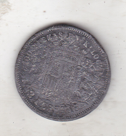 bnk mnd Spania 2 pesetas 1870 - fals de epoca