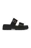 Geox slapi de piele D ADACTER S femei, culoarea negru, cu platforma, D55YVA 00043 C9999