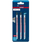 Bosch T 341 HM EXPERT - Set panze fierastrau pendular tija cu un prag de prindere (T) 132 mm placi gips-carton taiere dreapta grosiera 3 bucati