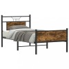 VidaXL Cadru pat fără saltea, stejar fumuriu 75x190 cm lemn prelucrat 4106916