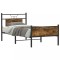 vidaXL Cadru pat fără saltea, stejar fumuriu 75x190 cm lemn prelucrat 4106916