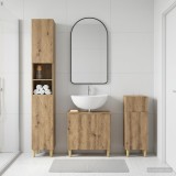 Cumpara ieftin Set de cabinet pentru baie cu 3 piese DELFT Stejar Artizanal