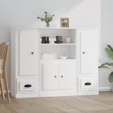 Gossi dulapuri inalte, 3 piese, alb, lemn prelucrat