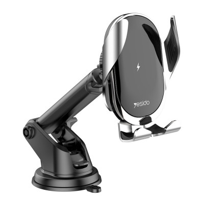 Suport Auto Universal cu Incarcare Wireless 15W - Yesido Extendable Arm (C78) - Black foto