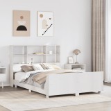VidaXL Cadru de pat fără saltea, alb, 160x200 cm, lemn masiv pin
