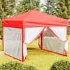 Cort Pliabil Petrecere vidaXL Rosu 3x3 m cu Pereti Laterali, Impermeabil, Protectie UV, Cadru Otel