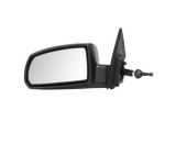 Oglinda usa exterioara Kia Rio (De), 01.2005-09.2011, partea Stanga, ajustarea prin cablu; carcasa neagra; sticla convexa; geam cromat, Aftermarket