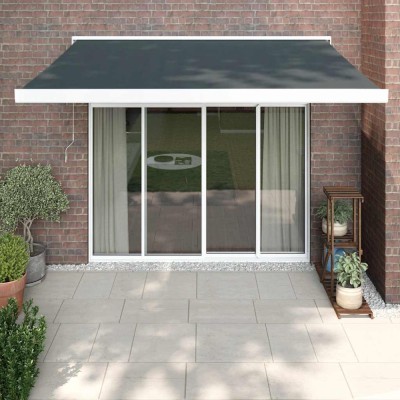 vidaXL Copertină retractabilă, antracit, 3,5x2,5 m, textil și aluminiu foto