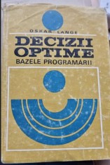DECIZII OPTIME. BAZELE PROGRAMARII - OSKAR LANGE