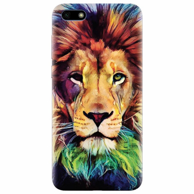 Husa silicon pentru Huawei Y5 Prime 2018, Colorfull Lion foto