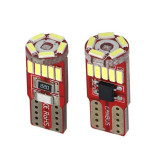 Set 2 LED cu Canbus T10 W5W 4014 led chips 15 SMD alb pur, China