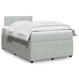 VidaXL Pat box spring cu saltea, gri deschis, 120x190 cm, catifea 3287686