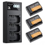 K&amp;F Concept K&amp;F NP-FZ100 Camera Battery 2280mAh, 3-pack + Charger LCD display charger set