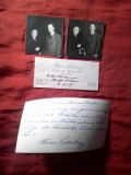 Fotografii , carte de vizita si text semnat cca 1940 Hans Sellschopp - Sef Muzica si propaganda Deutsches Reich alaturi de dirijor R.Heger