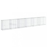 Cumpara ieftin Cos gabion cu capac, argintiu, 600x50x100 cm, fier galvanizat