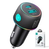 Cumpara ieftin Incarcator USB, Type-C, Fast Charging, 60W pentru Masina - JoyRoom (JR-CCN01) - Black