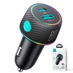 Incarcator USB, Type-C, Fast Charging, 60W pentru Masina - JoyRoom (JR-CCN01) - Black