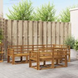 vidaXL Set de canapele de exterior 7 pcs natural Lemn Solid de Acacia 3366527