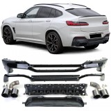 Difuzor Spate Conversie Performanta + Tevi de Evacuare Negre potrivit pentru BMW X4 G02 18-21 Performance AutoTuning