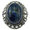 Brosa/pandantiv argintiu antic cu lapis lazuli natural