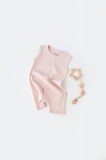 Salopeta fara maneci si pantaloni scurti - 100% bumbac organic - Roz, BabyCosy (Marime: 12-18 Luni)