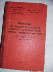 manual de pregatire militara generala a tineretului pentru apararea patriei,1983 foto