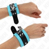 KINK - PREMIUM LOCKABLE WRIST RESTRAINTS BLACK / BLUE ADJUSTABLE 21-28 CM X 5.5 CM, KINK WRIST RESTRAINT