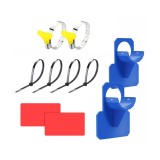 Suport Teava Piscina 38mm, Plastic Rezistent UV, Albastru. Fixare cu Banda 3M si Bride
