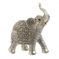 Elefant decor din rasina Silver Gold 22cm x 10cm x 25cm foto