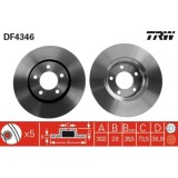 Set discuri frana fata TRW, Chrysler Voyager IV (Rg, Rs), 09.99-12.2008; Dodge Caravan (Rg ), 02.00-12.07, Fata; puntea fata; Sistem de franare : 16&amp;