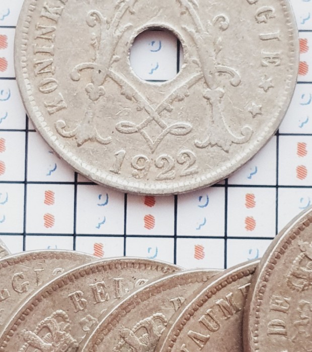 1210 Belgia 25 centimes 1922 Albert I (Dutch text) km 69