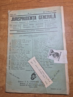 revista jurisprudenta generala - 4 mai 1937 foto