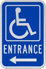 Accessible Entrance Sign Left Arrow foto