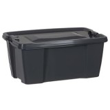 Cutie de Depozitare Dreptunghiulară &icirc;n Plastic Gri cu Capacitate 20L, CMCLASS