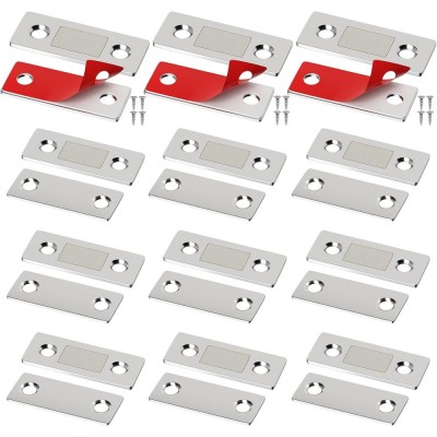 Set de 12 inchizatoare magnetice slim, NUODWELL, Cu suruburi si adeziv, magnetism puternic, design foto