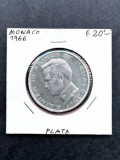 Moneda Monaco 5 Franci Rainier III 1966 Argint KM#141 12g
