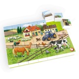 Puzzle Ferma de animale Hubelino (35 piese)