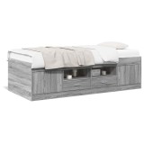 Cumpara ieftin Pat de zi cu sertare fara saltea, gri sonoma, 75x190 cm
