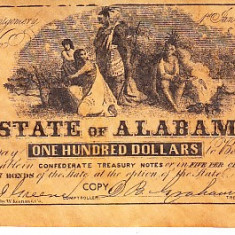 M1 R - Bancnota America - Alabama - 100 dolari - 1864