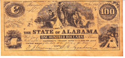 M1 R - Bancnota America - Alabama - 100 dolari - 1864 foto