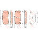 Placute frana Hyundai H-1 / Starex, 06.1997-, Ix55, 09.2006-, Kia Carnival / Grand Carnival 3 (Vq), 09.2005-, TRW