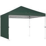 Outsunny Carpa Plegable Pop-up 3x3 m con Pared Lateral UPF50+ Altura Ajustable Empuje Central Bolsa de Transporte Verde | Aosom Romania