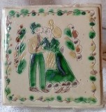Cahla tip Kuty Rădăuți ceramică smălțuită vintage