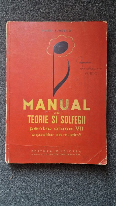 TEORIE SI SOLFEGII. MANUAL PENTRU CLASA VII-A - Jurebita 1961