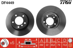 TRW DF4449 Disc frana foto