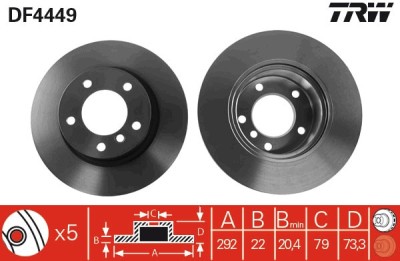 TRW DF4449 Disc frana foto