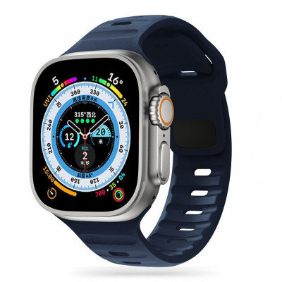 Curea Tech-Protect Iconband Line pentru Apple Watch 4/5/6/7/8/9/Se/Ultra 1/2 (42/44/45/49 mm) Albastru inchis foto