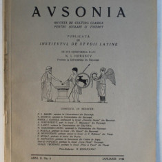 AVSONIA - REVISTA DE CULTURA CLASICA PENTRU SCOLARI SI TINERET , ANUL II , NR. 4 - IANUARIE , 1942