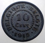 2.268 BELGIA WWI OCUPATIE GERMANA 10 CENTIMES 1915 BELGIQUE-BELGIE, Europa, Zinc
