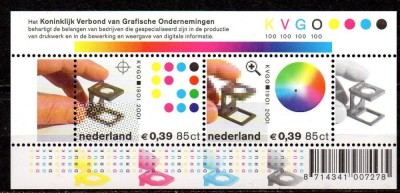 OLANDA 2001, Aniversari, 100 de ani Asociatia Regala a Tipografilor, bloc, MNH foto